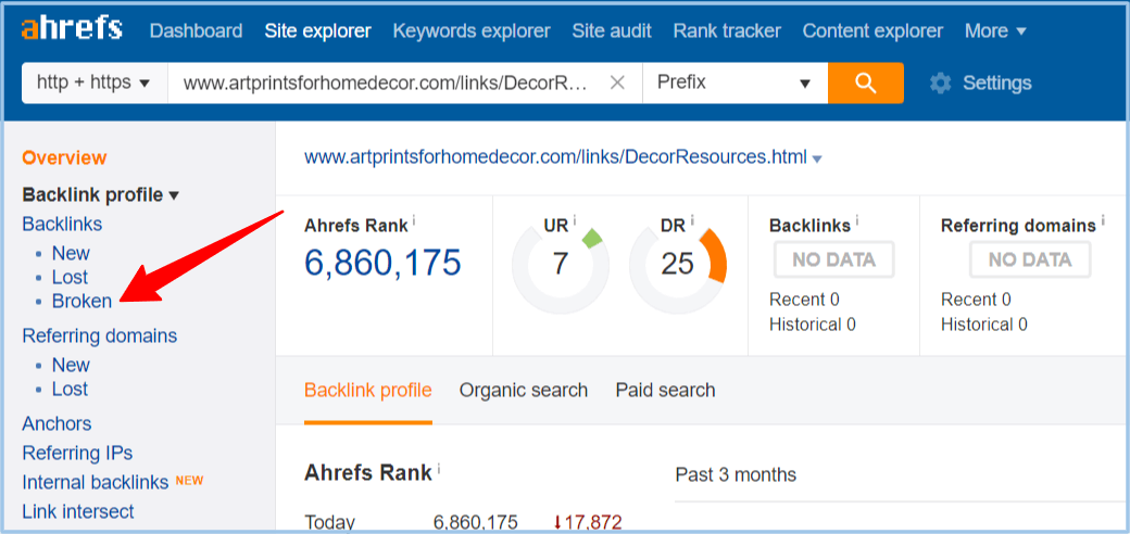 Ahrefs broken linkbuilding