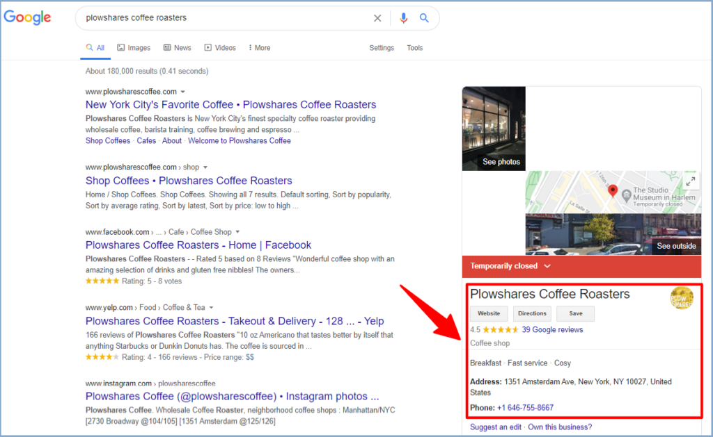 Google My Business listings