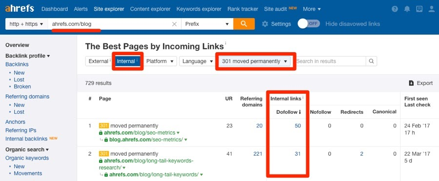 Ahref Internal Links