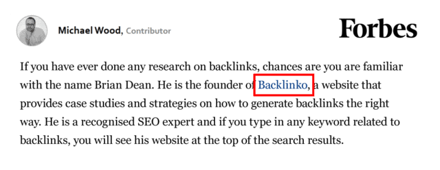 backlink from forbes magazine