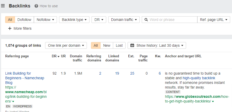 Monitor your backlinks