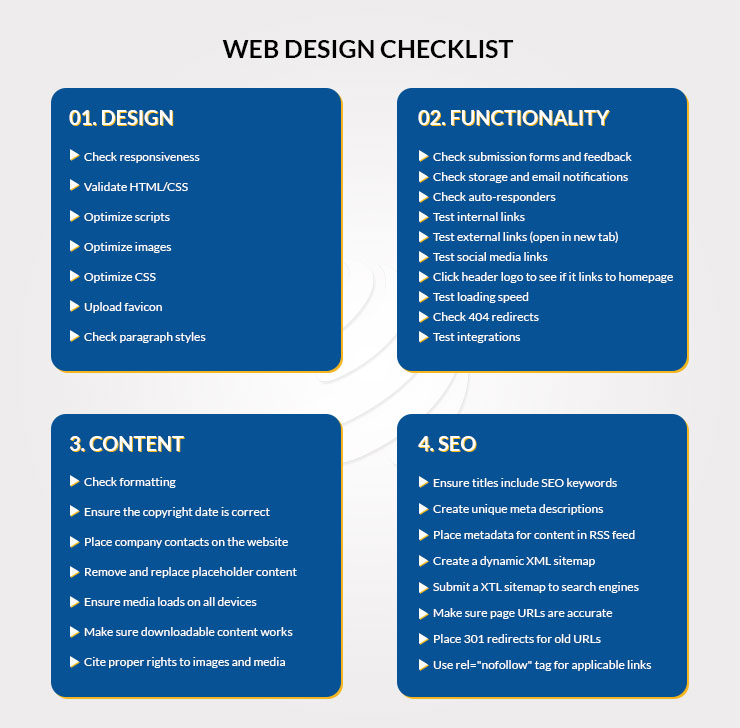 WEB DESIGN CHECKLIST