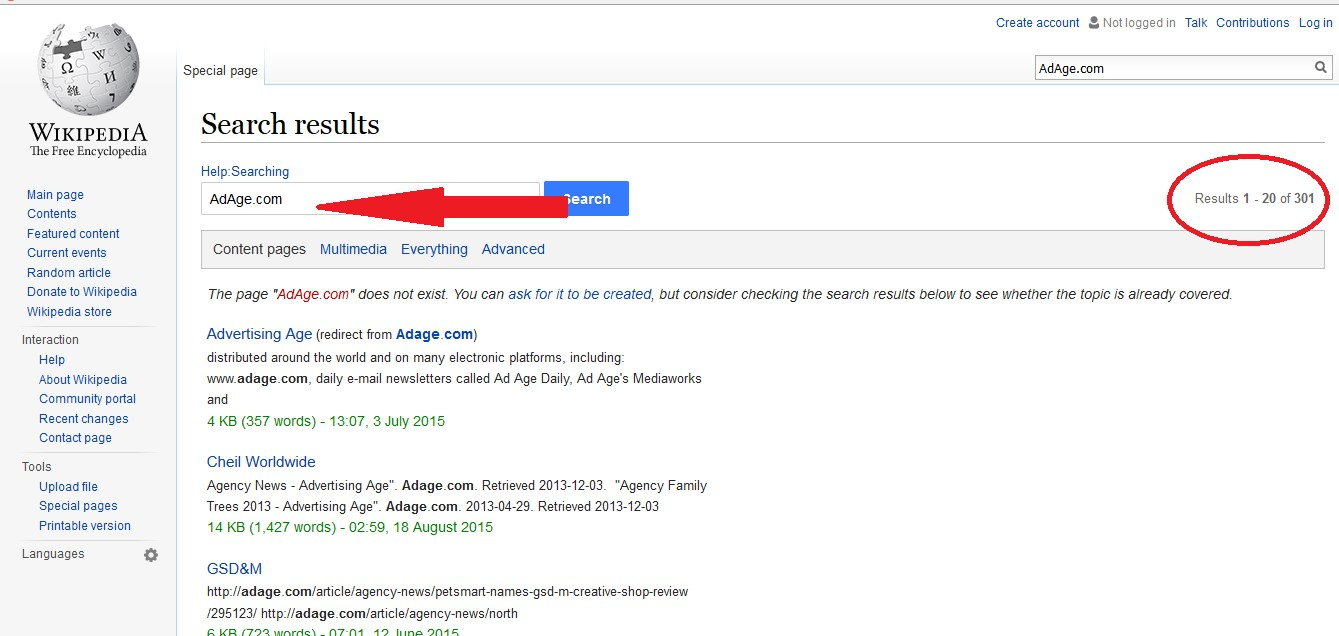 Wikipedia backlinks