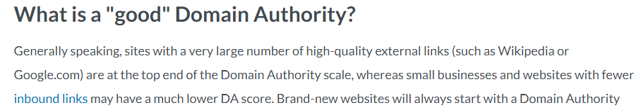 good domain authority