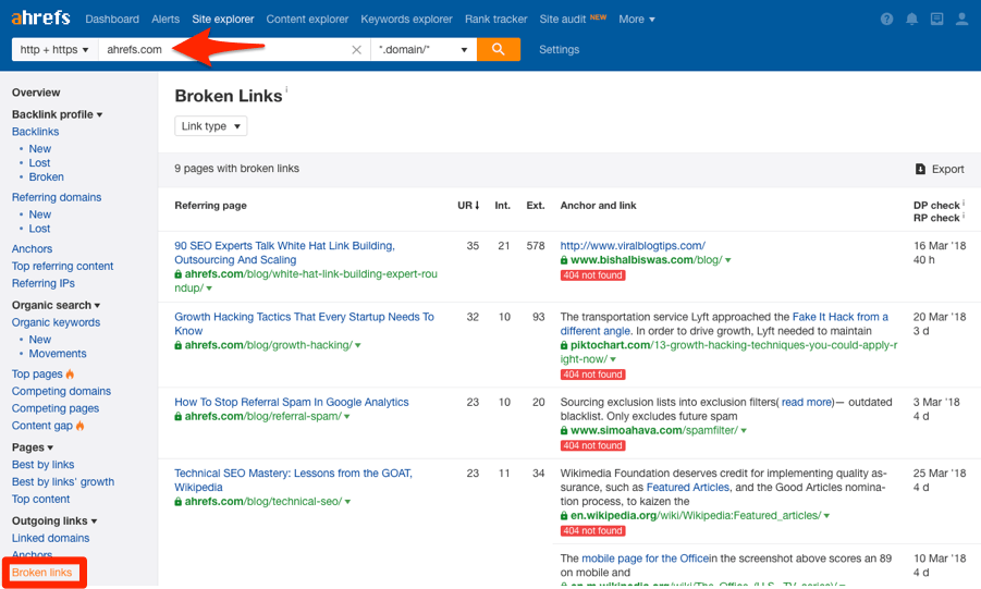 Fixing Broken Links