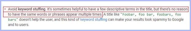 keyword stuffing