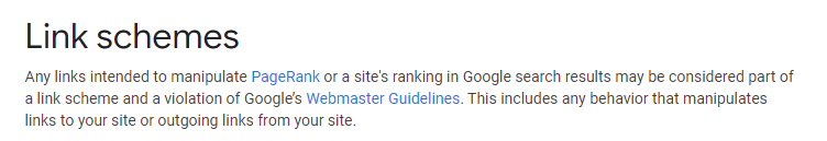 link schemes