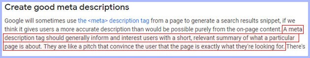 meta description