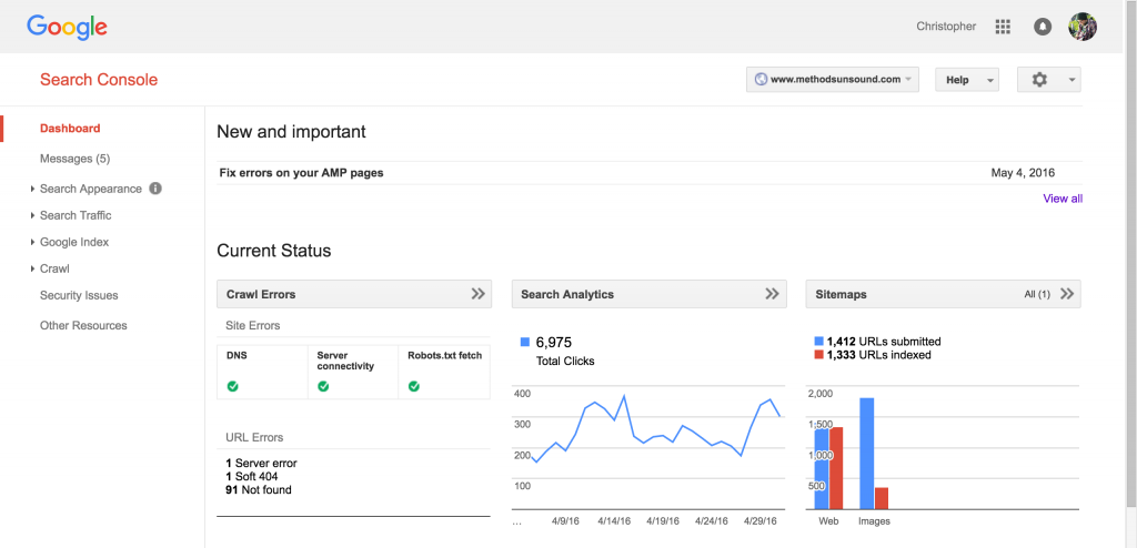 setup search Console