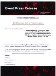 Example of Press Release for Public Announcements